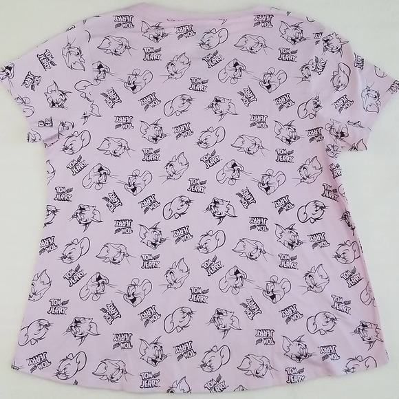 Tom and Jerry Plus Size‎ Graphic Tee 3X in Pink and Black Short Sleeve Crew Neck - Picture 4 of 8